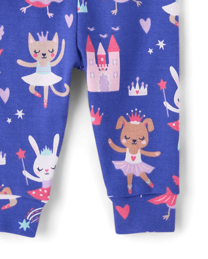 Baby And Toddler Girls Critter Ballerina Snug Fit Cotton Pajamas