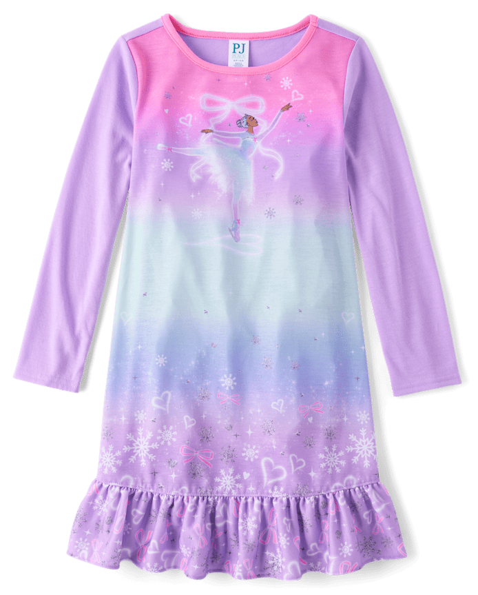 Girls Ballerina Ruffle Nightgown