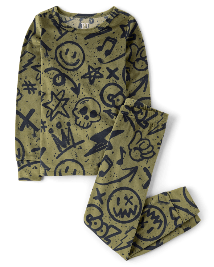 Pyjama en velours graffiti pour garçon