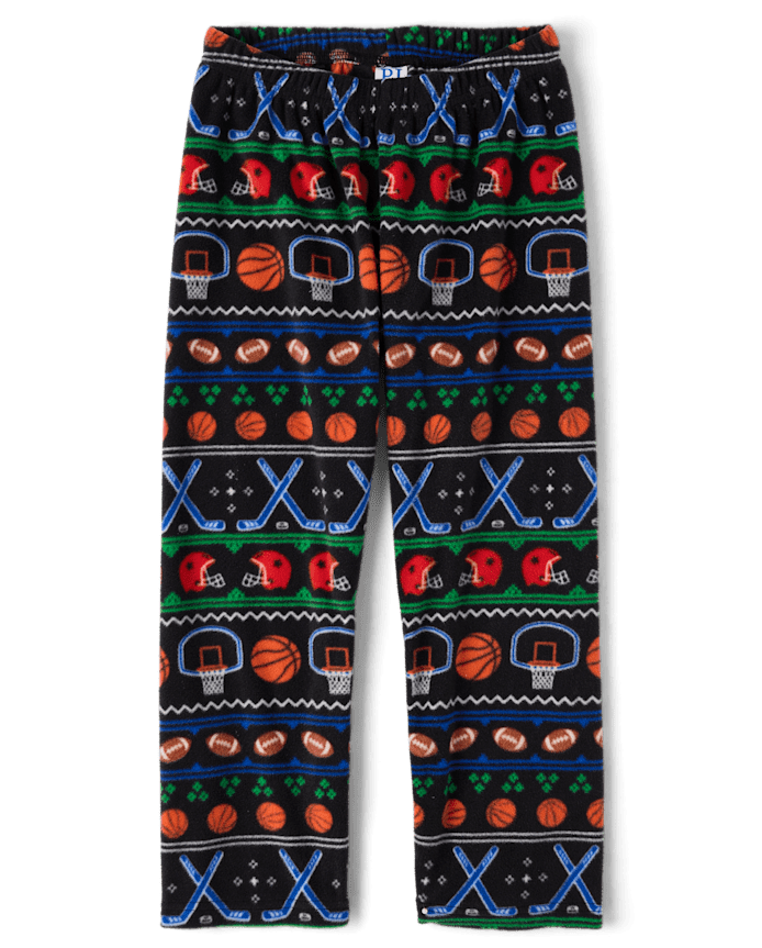 Pantalon de pyjama sport en microfibre polaire pour garçon