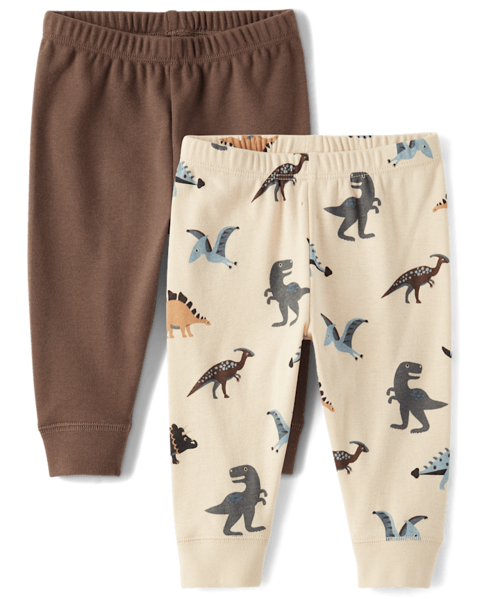 Baby Boys Dino Pants 2-Pack