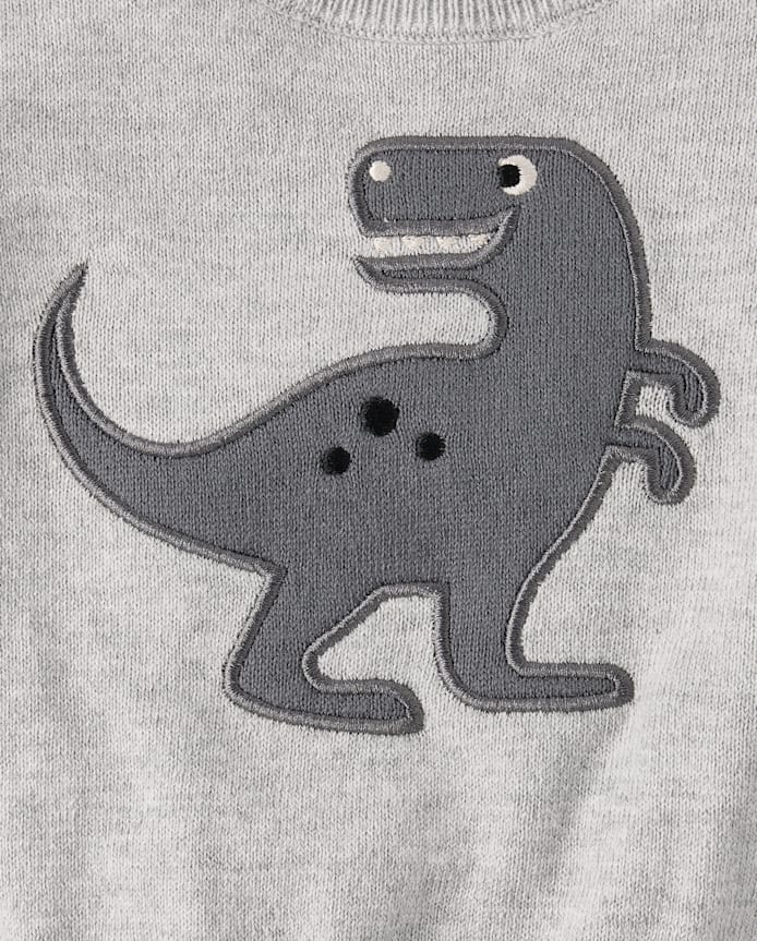 Ensemble de vêtements jeu 2 pièces pour bébé garçon avec pull dinosaure appliqué