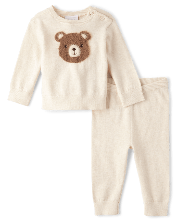 Baby Boys Intarsia Bear Sweater 2-Piece Playwear Set