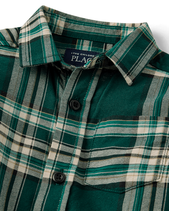 Baby And Toddler Boys Matching Family Plaid Oxford Button Up Shirt