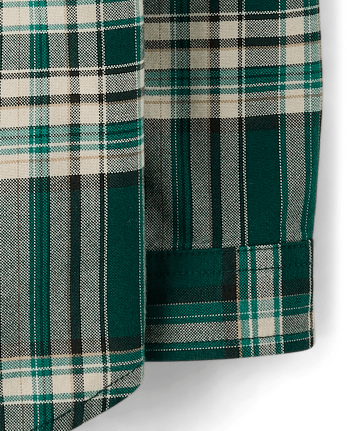 Baby And Toddler Boys Matching Family Plaid Oxford Button Up Shirt
