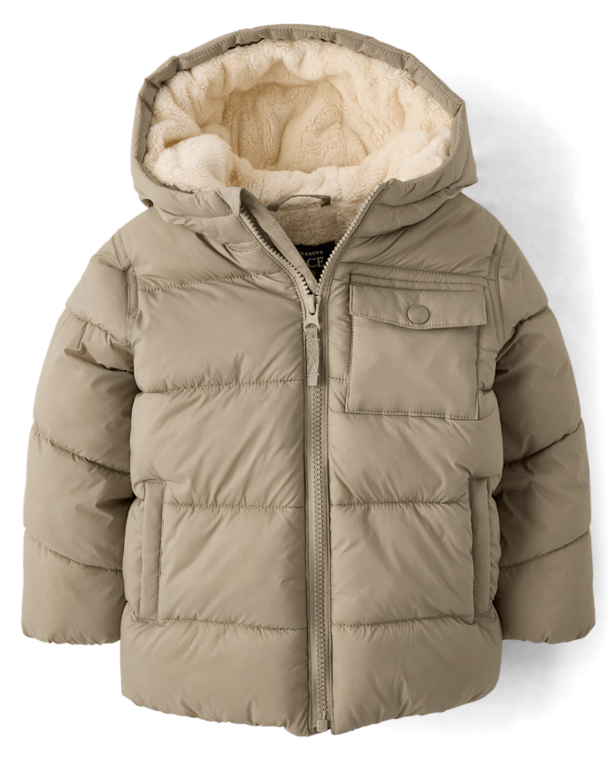 Baby And Toddler Hooded Heavyweight Faux Fur Lined Puffer Jacket