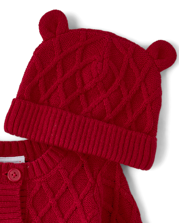 Baby Girls Cable Knit Sweater 2-Piece Outfit Set