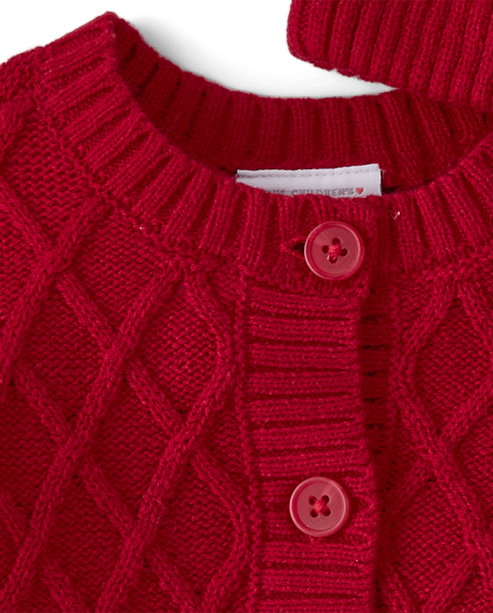 Baby Girls Cable Knit Sweater 2-Piece Outfit Set
