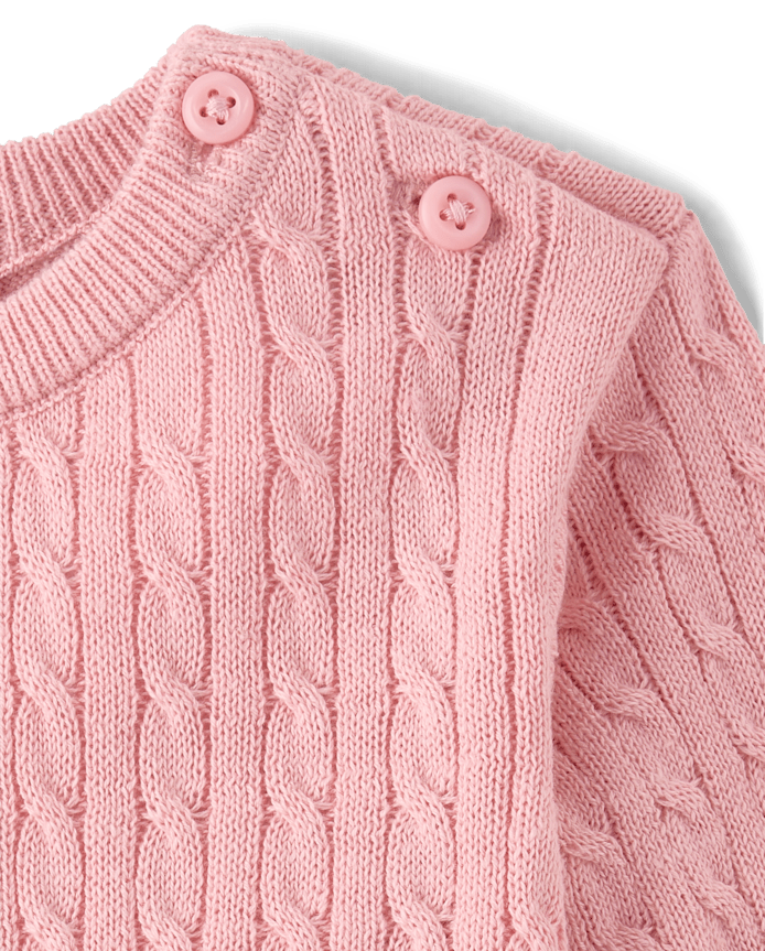 Baby Girls Bow Cable Knit Sweater 2-Piece Playwear Set