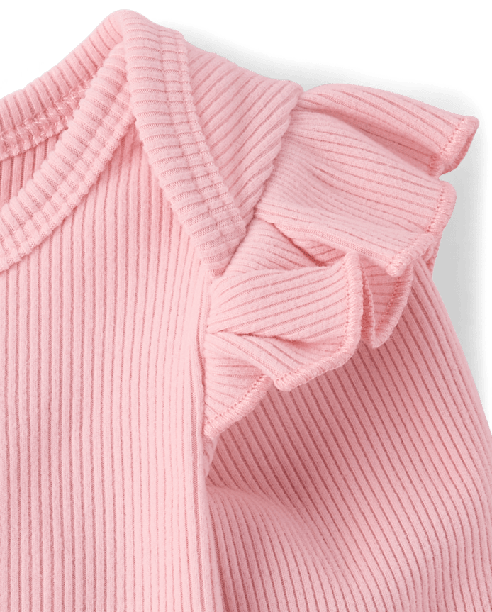 Baby Girls Flutter Sueded Rib 2-Piece Playwear Set