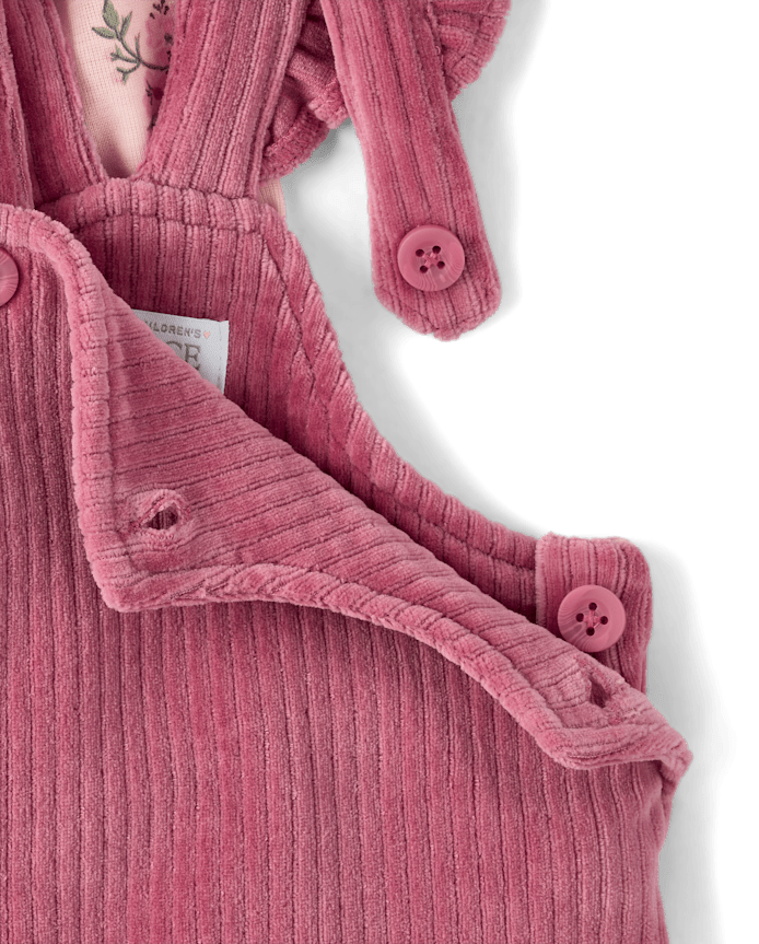 Ensemble de vêtements jeu 2 pièces pour bébé fille avec salopette à fleurs