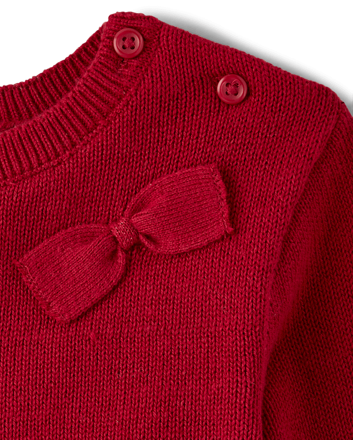 Baby Girls Bow Sweater Dress