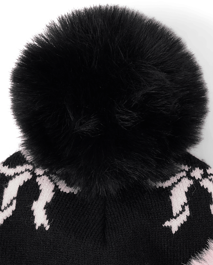 Girls Bow Pom Beanie 2-Pack