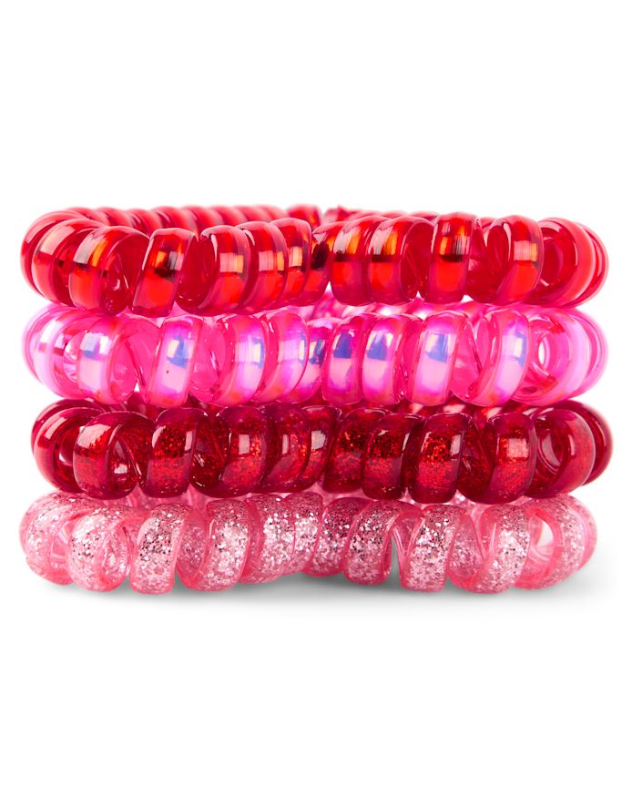 Girls Heart Coil Bracelet 4-Pack
