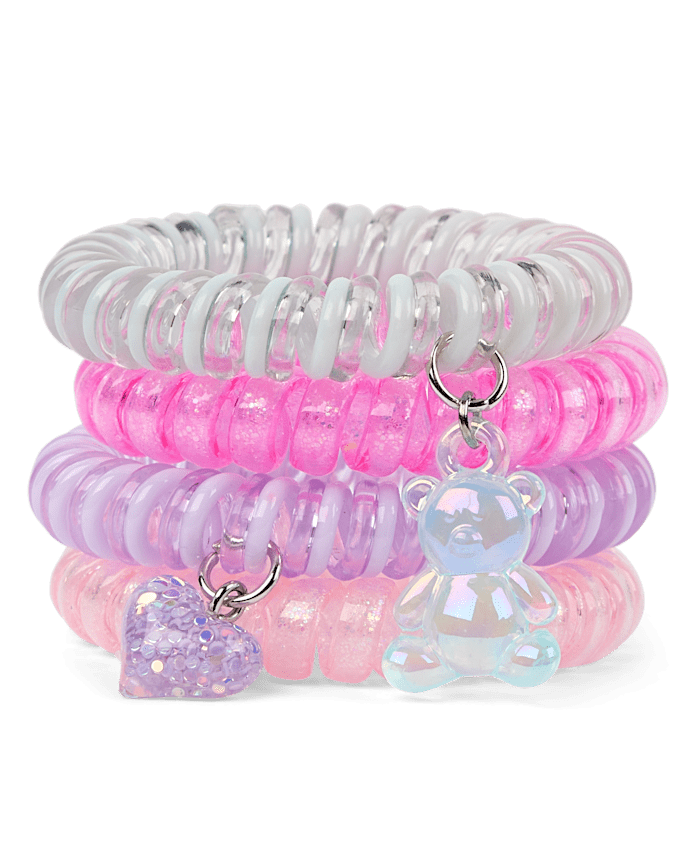 Girls Candy Bear Coil Bracelet 4-Pack