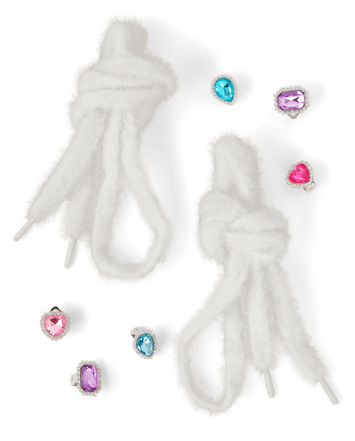 Girls Jeweled Shoe Charm 7-Piece Set