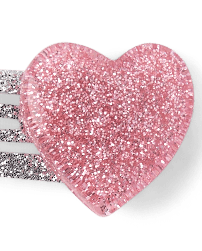 Girls Glitter Heart Hair Clip 10-Pack