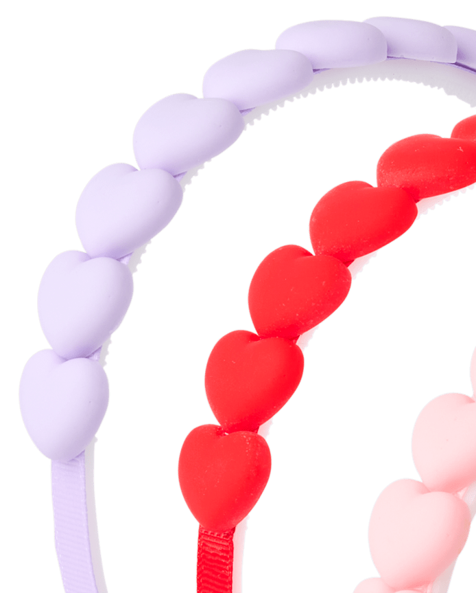 Girls Heart Headband 3-Pack