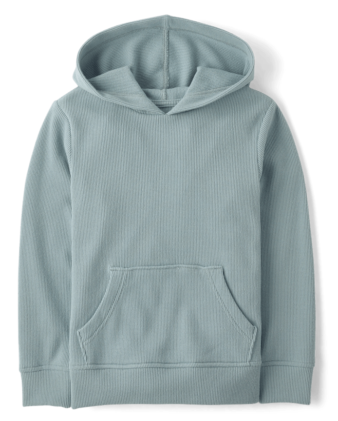 Kids Plush Winter Waffle Thermal Hoodie