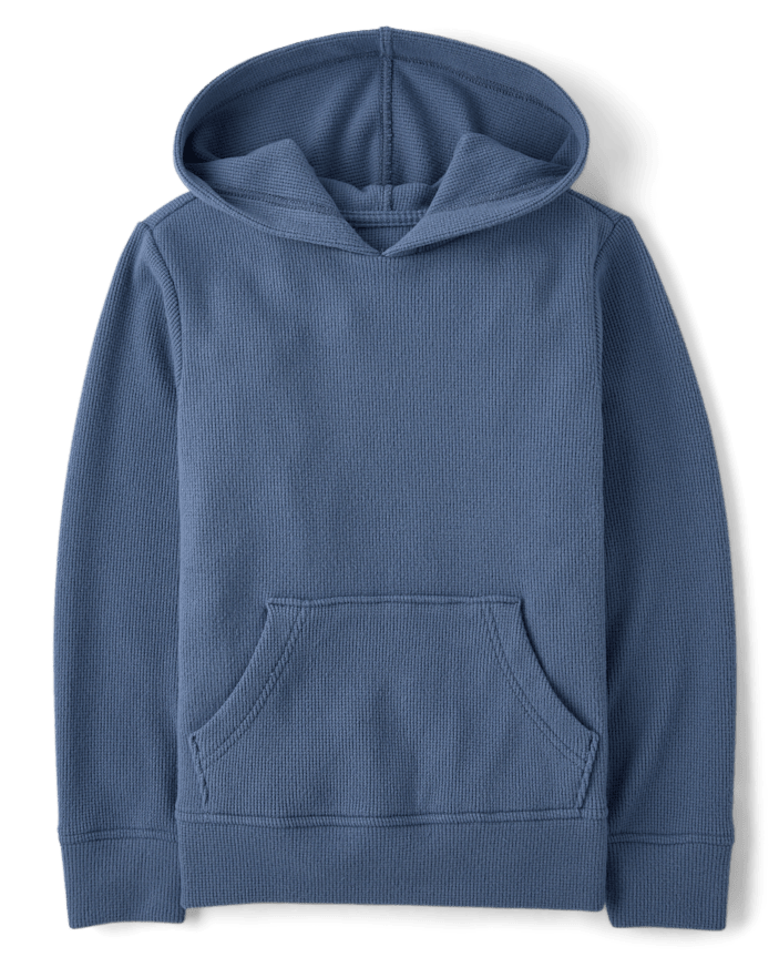 Sweat à capuche thermique gaufré en peluche pour enfants