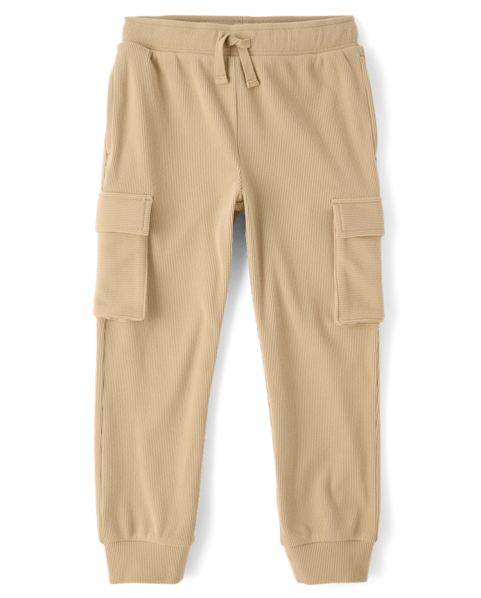 Kids Sueded Rib Cargo Jogger Pants
