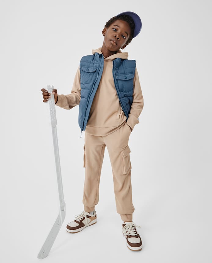 Pantalon de jogging cargo côtelé en daim pour enfant