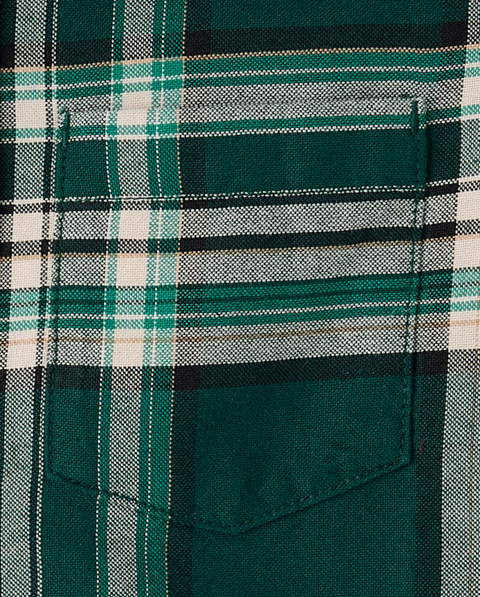 Boys Matching Family Plaid Oxford Button Up Shirt