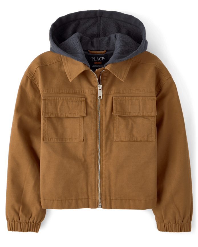 Boys Microfleece Lined Utility Jacket
