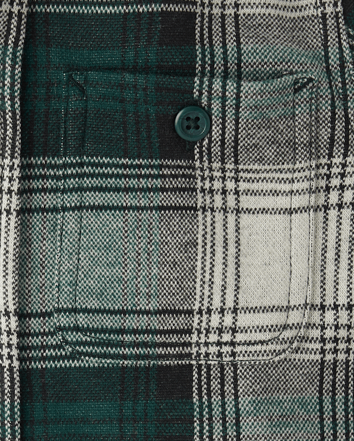 Chemise boutonnée en tricot confortable et luxueux à carreaux pour garçon