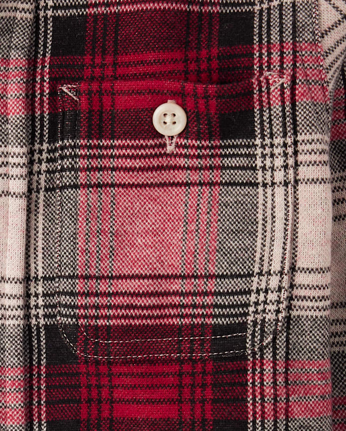 Boys Plaid Luxe Cozy Knit Button Up Shirt