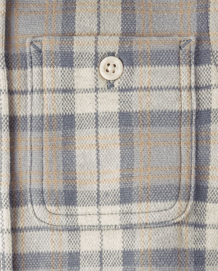 Chemise boutonnée en tricot confortable et luxueux à carreaux pour garçon