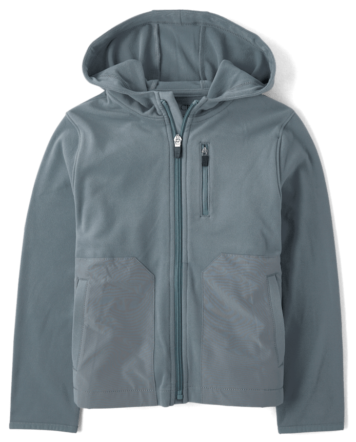 Sweat à capuche zippé en micropolaire extensible et confortable pour garçon