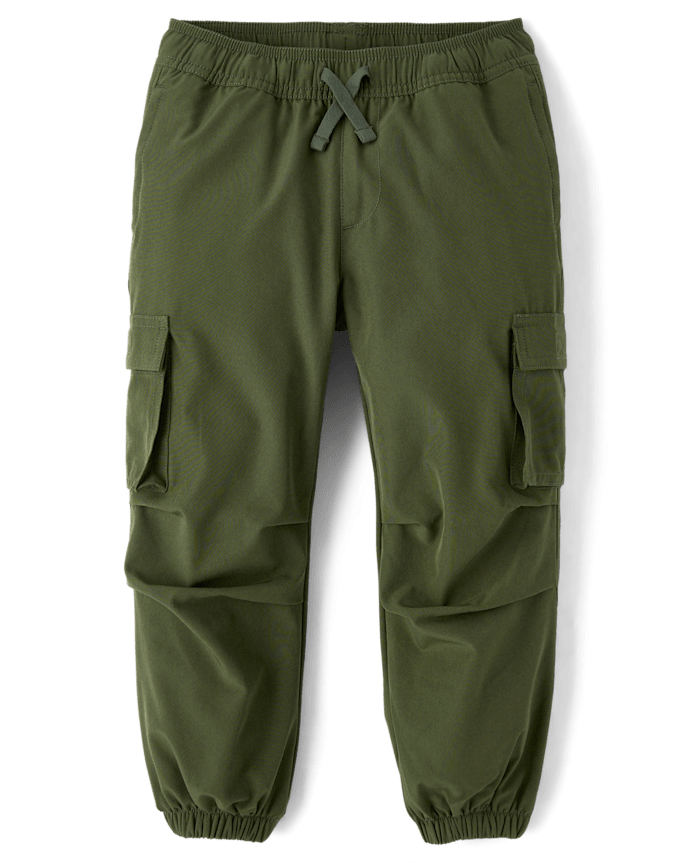 Boys Quick Dry Lined Parachute Cargo Jogger Pants