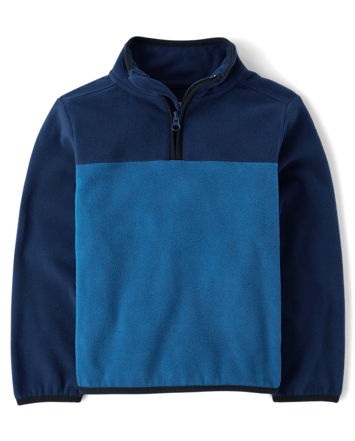 Boys Colorblock Microfleece Half Zip Pullover