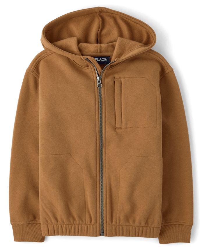 Kids Premium Fleece Utility Zip Up Hoodie
