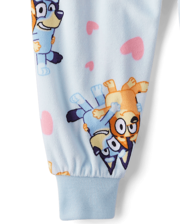 Baby And Toddler Girls Bluey™ Hearts Fleece Pajamas