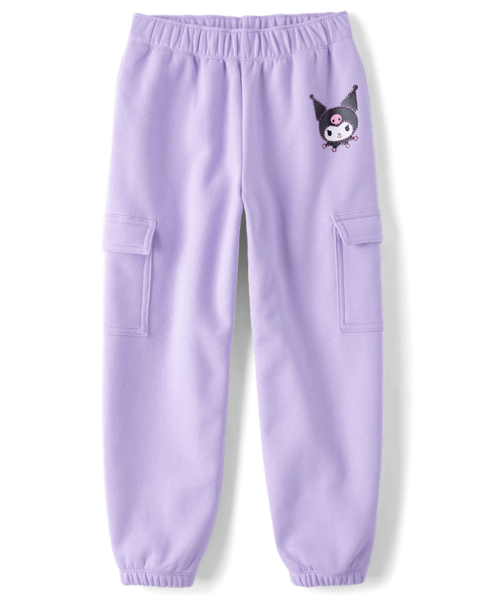 Girls Hello Kitty® Rhinestone Premium Fleece Cargo Jogger Pants