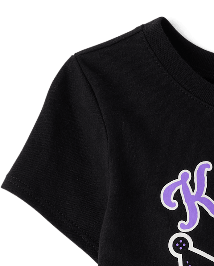 T-shirt graphique lumineux Kuromi™ pour Halloween petites filles