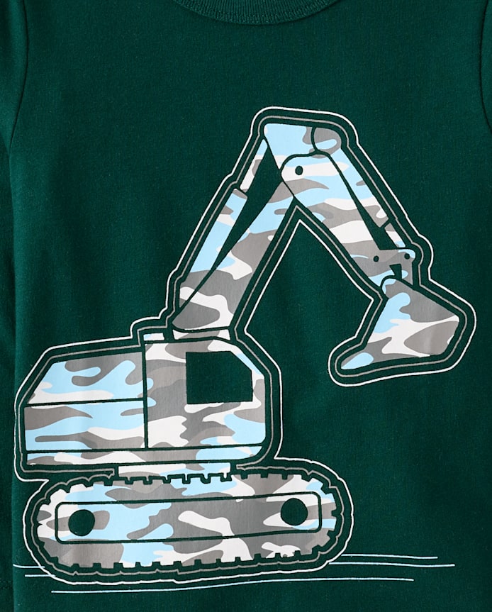 T-shirt graphique excavatrice pour bébés et tout-petits garçons