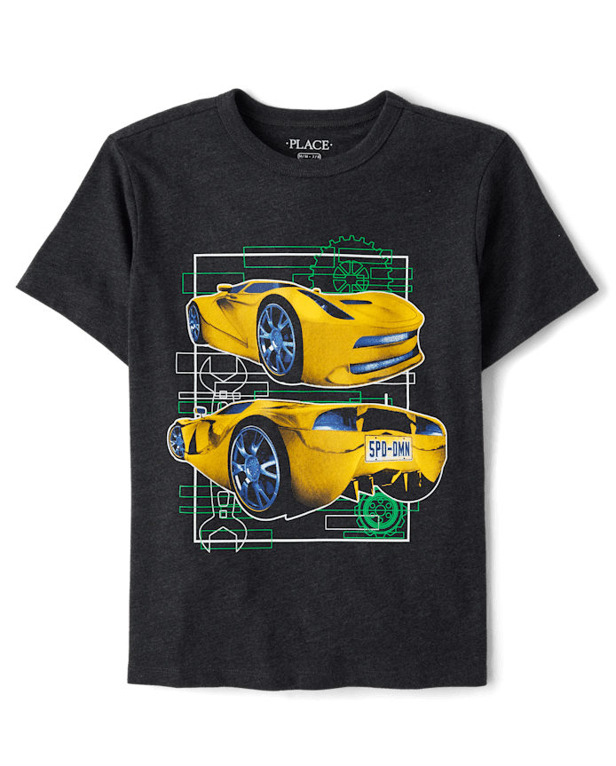 Boys Yellow Racecar Graphic Tee