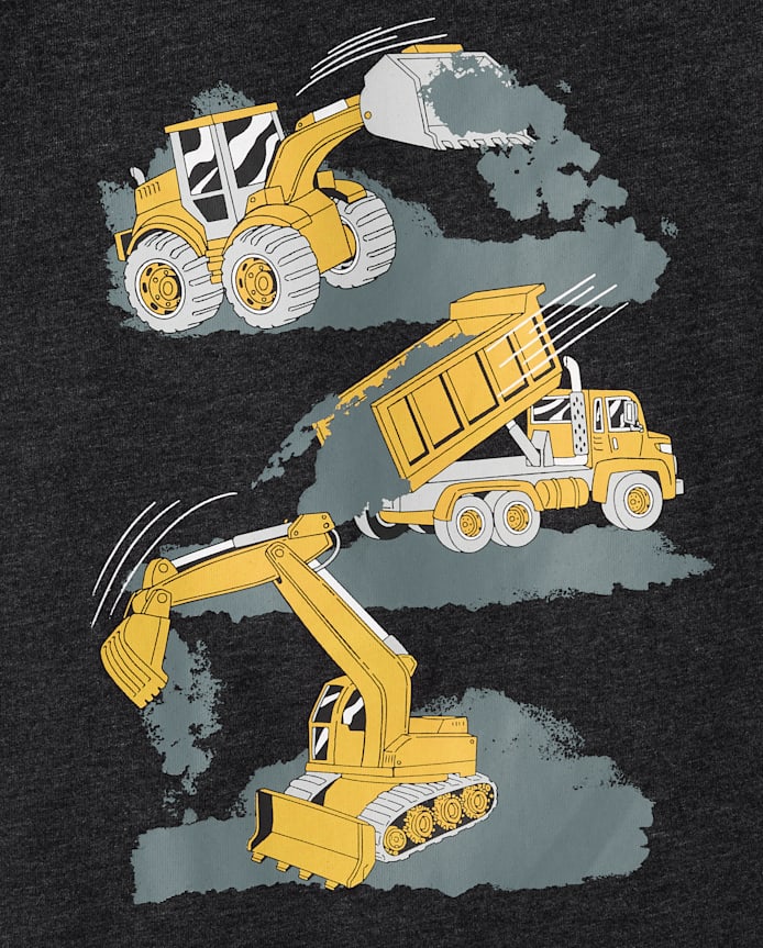 Baby And Toddler Boys Construction Vehicles Graphic Tee