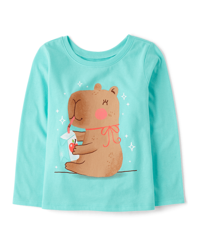 Baby And Toddler Girls Juicebox Capybara Graphic Tee