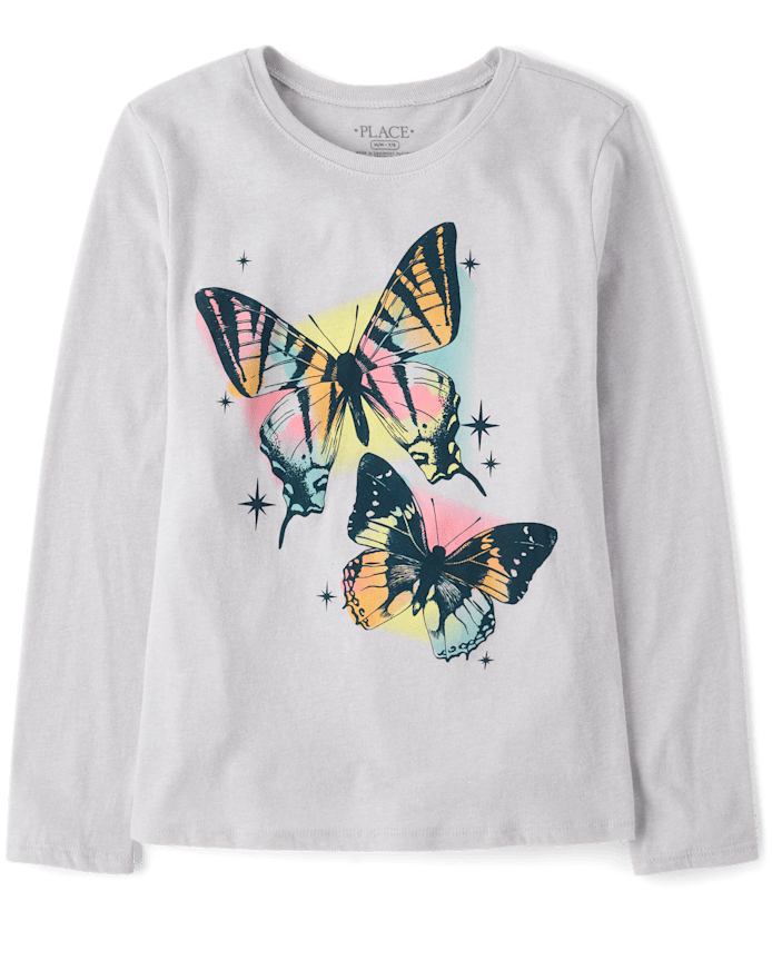 Girls Butterflies Graphic Tee