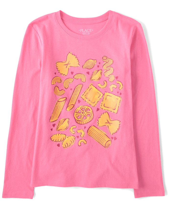 Girls Pasta Shapes Graphic Tee