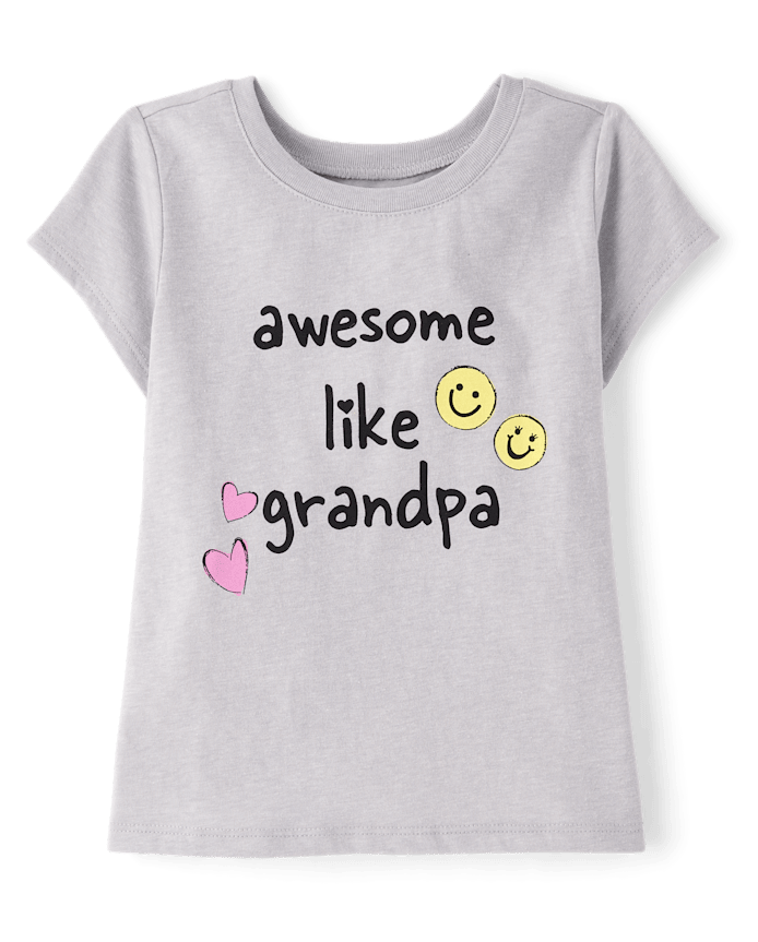 Baby And Toddler Girls Awesome Like Grandpa Graphic Tee