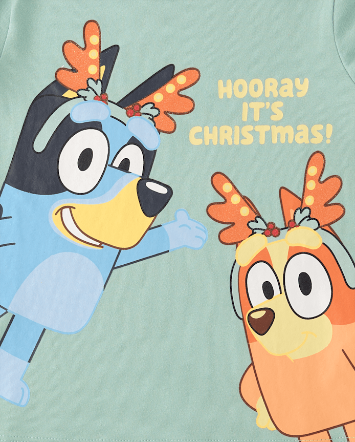 T-shirt graphique de Noël pour bébé et petite fille Bluey™ Bingo Reindeer