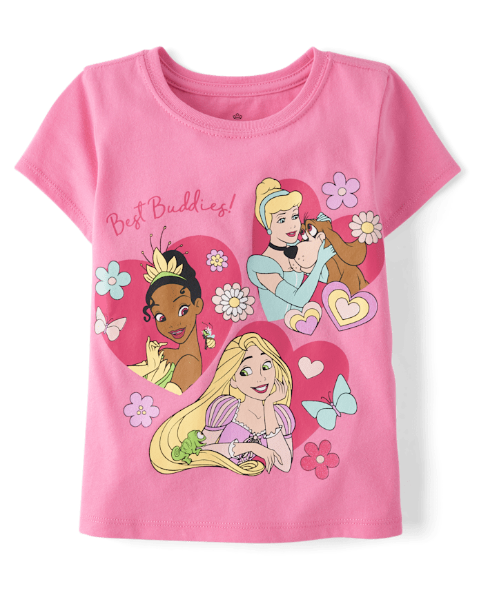 Baby And Toddler Girls Disney™ Princess Glitter Graphic Tee