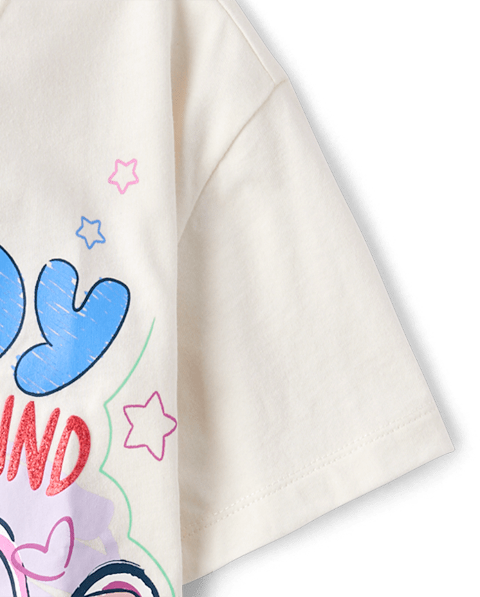 Girls Stitch™ Nobody Gets Left Behind Glitter Relaxed Graphic Tee