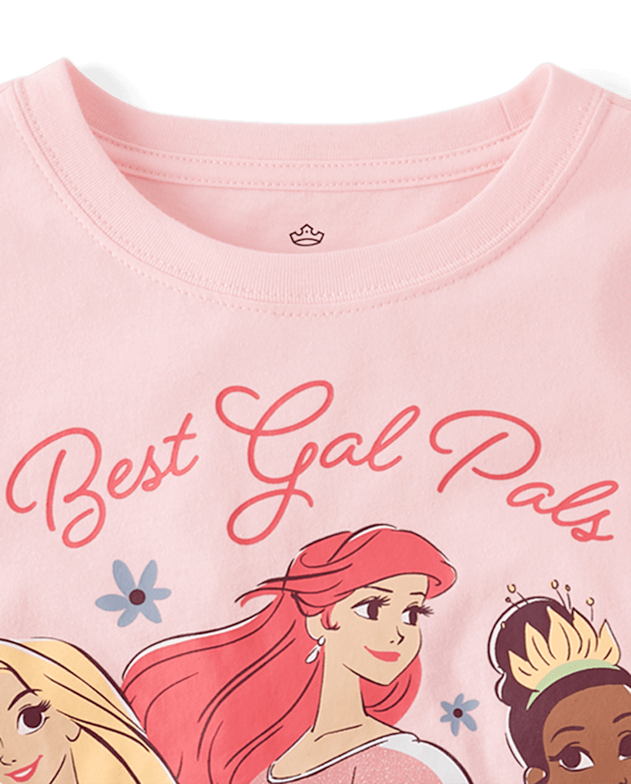 Girls Disney™ Princess Best Gal Pals Glitter Relaxed Graphic Tee