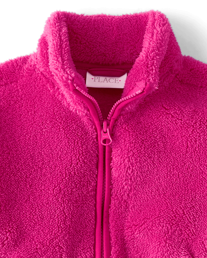 Veste zippée en sherpa épais pour fille